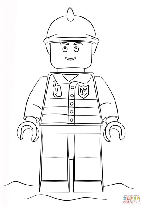 Kolorowanka Klocki Lego Strażak Kolorowanki dla dzieci do druku