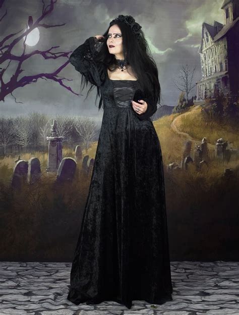 Vampire Betrothal Gown Crushed Velvet Gothic Medieval Empire Line
