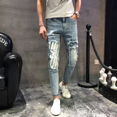 Джои кинг, джулия голден теллес, джаз синклер и др. 2020 2019 Spring Jeans Mens Hole Slim Feet Net Red Shaking Sound Korean Version Of The Trend Ins ...