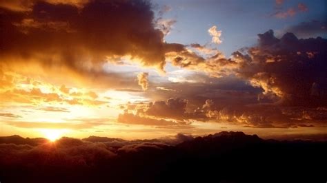 Nature Sky Clouds Sunlight Color Sunset Sunrise Bright Wallpaper