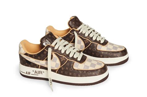 louis vuitton x nike air force 1 sneakers by virgil abloh fetch over 350 000 at auction maxim