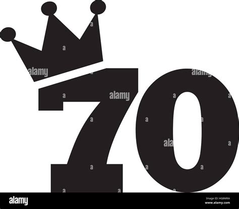 70th Birthday Number Crown Stock Vector Image And Art Alamy