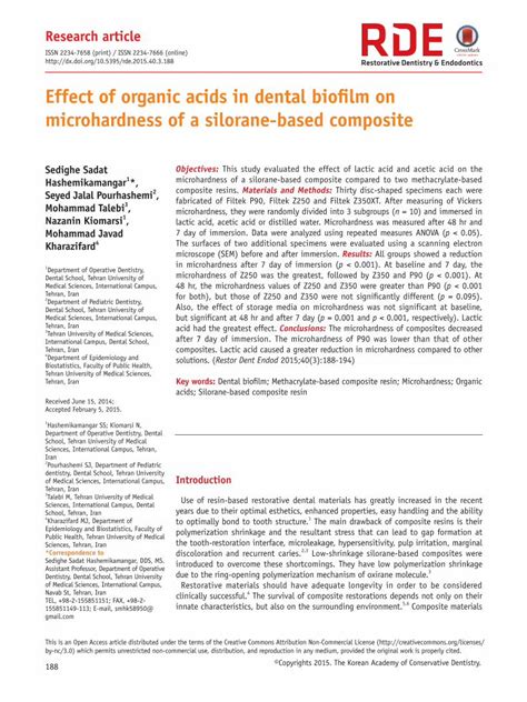 Effect Of Organic Acids In Dental Biofilm On Microhardness Of