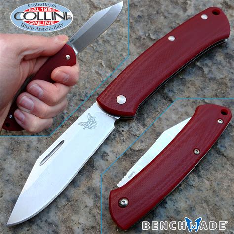 Benchmade - 318-1 Proper Slipjoint Clip Point - Red G10 - folding knife