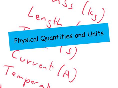 A physical quantity can be expressed as a value, which is the algebraic multiplication of a numerical value and a unit. Physical Quantities and Units - A level Physics - YouTube