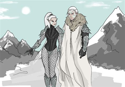 Snow Prince And Snow Princess Snow Elf Skyrim Snow Elf Elder