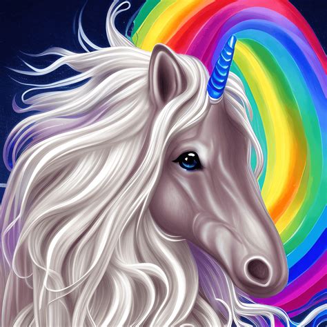 Hyper Realistic Unicorn On Rainbow · Creative Fabrica
