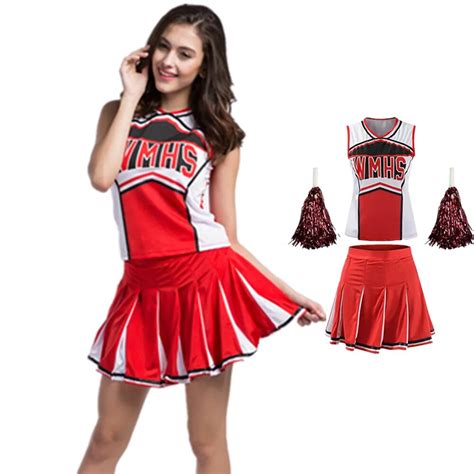 Hot Women Schoolgirl Role Play Costume Cheerleader Cosplay Uniform Sexy Lingerie Long Sleeve