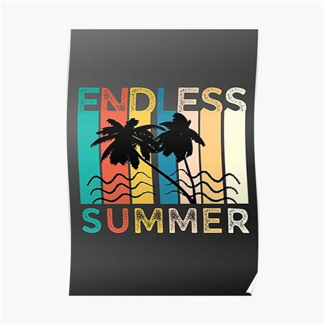 Endless Summer Rainbow Palm Trees Beach Summer Vacation T Poster