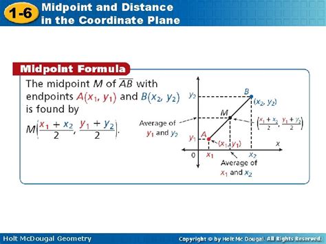 1 6 Midpoint And Distance In The Coordinate