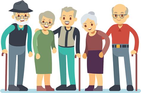 Illustration Of Happy Retirement People Smiling After Old Men