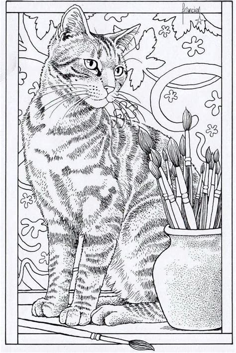 Cat Coloring Page Printable Adult Coloring Pages Adult Coloring Book