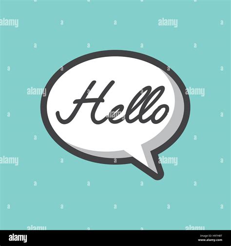 Communication Bubble With Hello Word Over Blue Background Vector