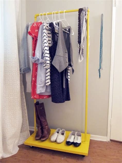 Clothes rack out of pvc pipe. Storage | Glee: DIY rolling rack could be done with pvc ...