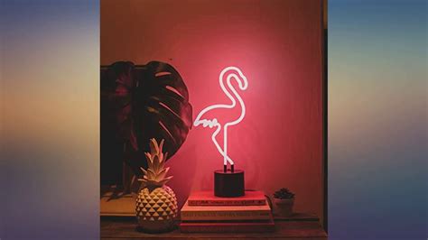 Amped And Co Flamingo Neon Desk Light Real Neon Pink Large 17 X 67