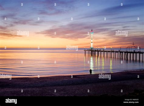 Sunset At Adelaides Brighton Beach Adelaide Australia Stock Photo Alamy