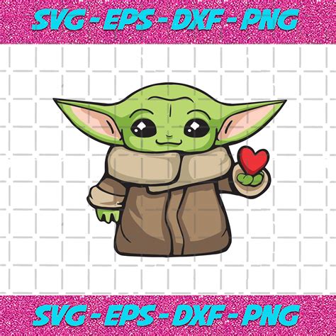 Baby Yoda Heart Svg Valentine Svg Star Wars Svg Baby Yoda Svg Yoda Svg