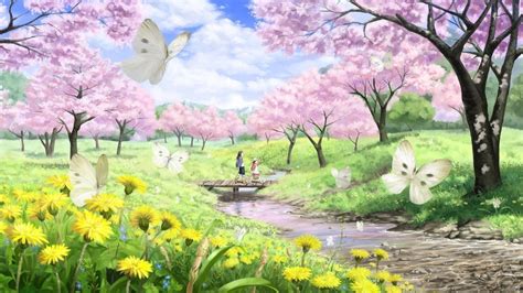 Anime Spring Landscape Wallpapers Top Free Anime Spring Landscape