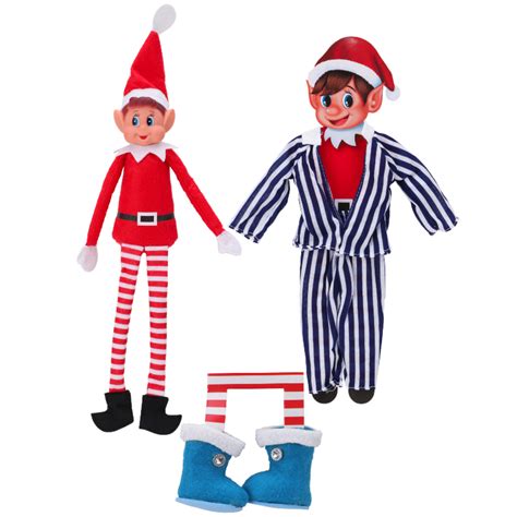 elves behavin badly elf plush blue pyjamas and blue booties christmas pack elf included