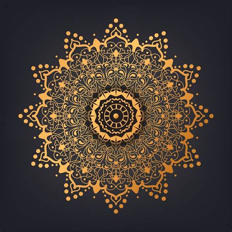 Padrão De Mandala De Luxo Estilo Islâmico árabe De Fundo Vetor Premium