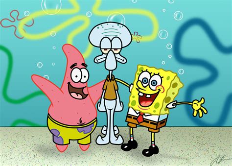 Spongebob Patrick And Squidward Spongebob Squarepants Wallpaper