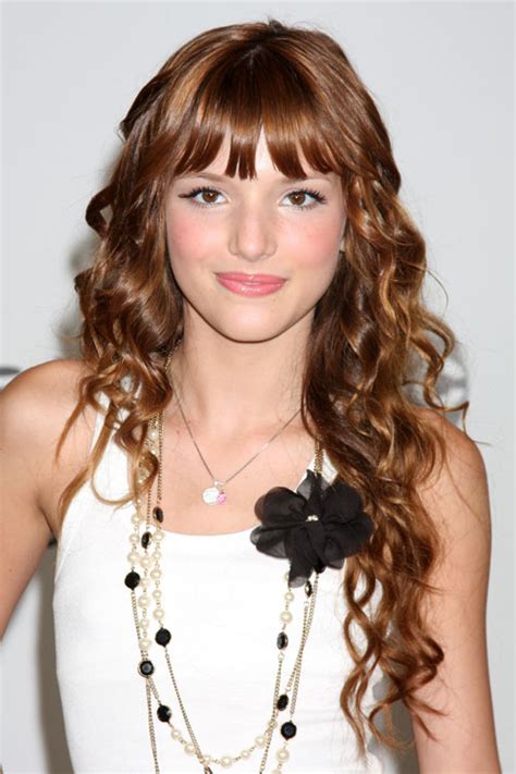 Bella Thorne Curly Light Brown Choppy Bangs Long Layers Hairstyle