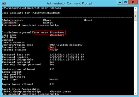 Net User Command For Windows Server 2012 R2
