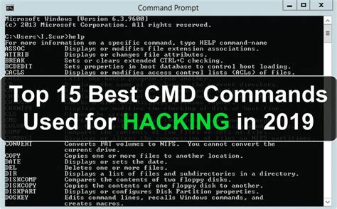 Top 15 Best Cmd Commands Used For Hacking In 2019 In 2020 Hacking