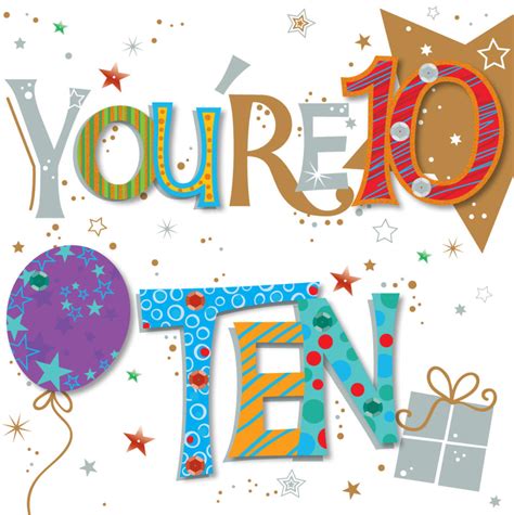 Youre Ten 10th Birthday Greeting Card Cards