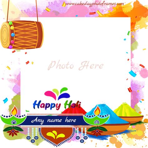 Happy Holi 2020 Card With Name And Photo Frame Cakedayphotoframes