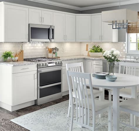 Cambridge Base Cabinets In White Kitchen The Home Depot