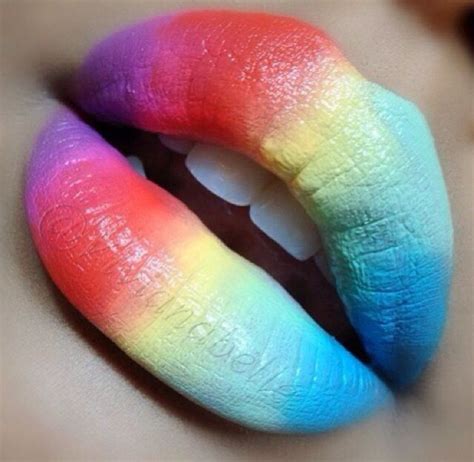 Rainbow Lips Rainbow Lipsticks Lip Art Lips