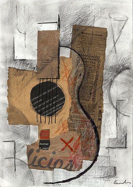 Guitar Music Mixed Media Collage By Mirel Eologeanu Musical Art