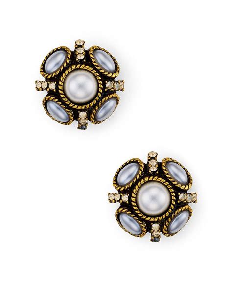Oscar De La Renta Button Stud Earrings Jewelry And Accessories