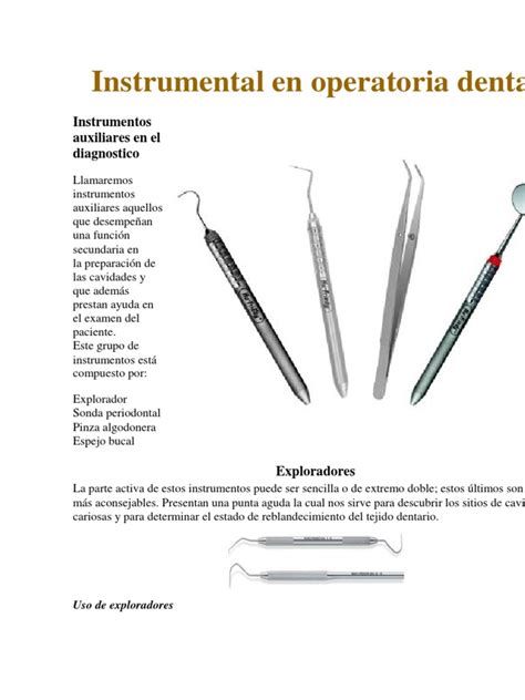 Instrumental En Operatoria Dental Diamante Dentadura Postiza