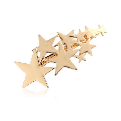 wholesale star hair clips for women new style girl hair accessories for women gold silver simple