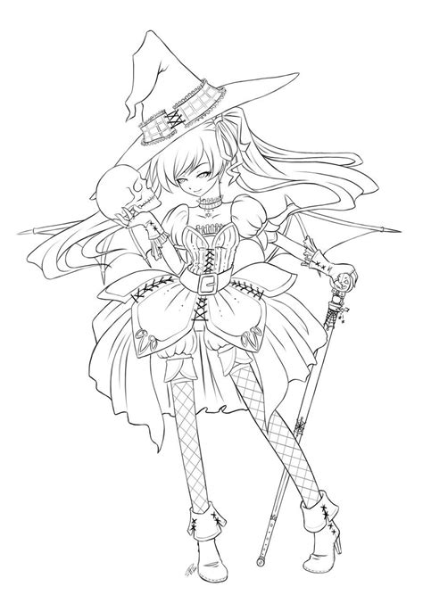 Anime Witch Coloring Pages Antontukelley