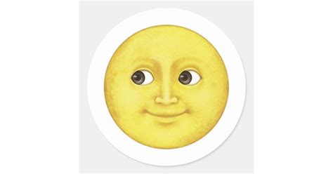Yellow Moon Emoji Classic Round Sticker Zazzle