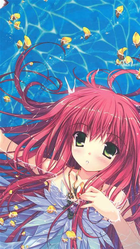 Water Anime Swimming Girl Art Iphone 8 Wallpapers Free Download