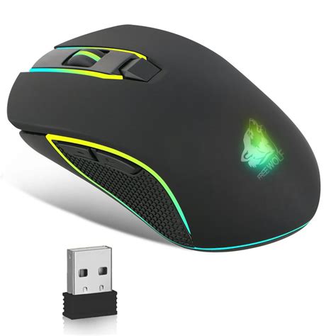 Wireless Gaming Mouse Tsv Rechargeable Usb Mouse With 6 Buttons 7 Led