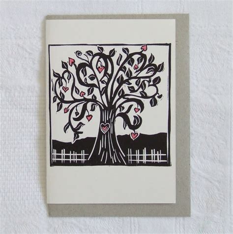Items Similar To Love Grows Linocut Letterpress Greeting Card On Etsy