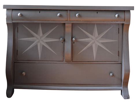 Nautical Compass Inspired Painted Empire Buffet on Chairish.com | Painted buffet, Painted ...