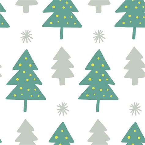 Cute Winter Seamless Pattern Background With Christmas Tree Simple