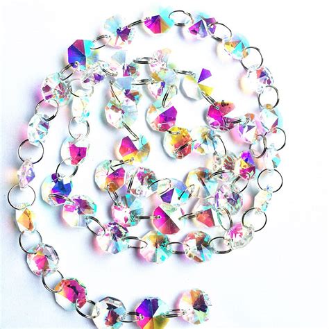 100mlot Crystal Octagonal Beads String Drops Pendant For Garland