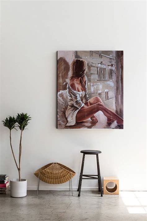 WINDOW LiGHt ORIGINAL OIL PAINTING GIFT PALETTE KNIFE Nude WINDOW Oil Painting By
