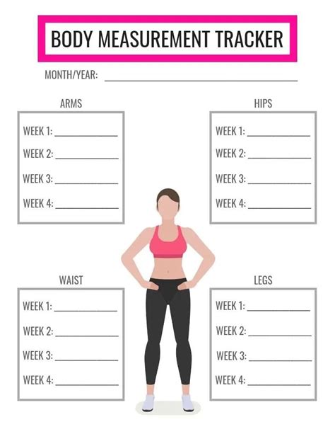 Free Printable Body Measurement Chart Stay On Top Of Your Fitness Goals