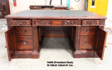 Mahogany Wood Resolute Desk Hand Carved Office Executive President