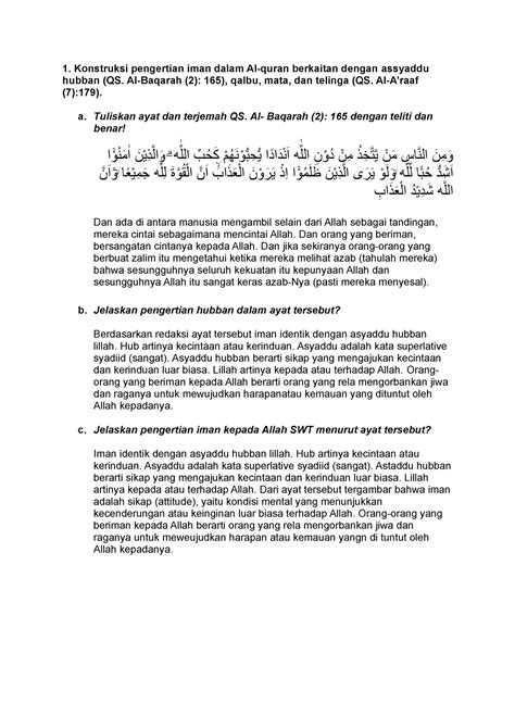 Tugas 1 Agama 1 Konstruksi Pengertian Iman Dalam Al Quran Berkaitan