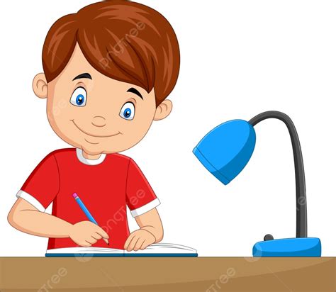 Gambar Kartun Anak Kecil Belajar Di Atas Meja Murid Sekolah Orang