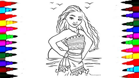coloring pages disney princess   pacific moana coloring book   children youtube